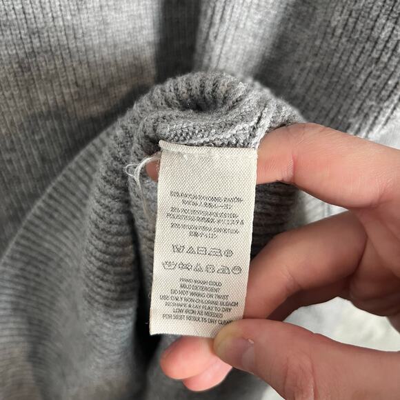 Free People Oversized Knit Turtle Neck Tunic Ribbed Sweater Gray Size Small - Picture 4 of 6